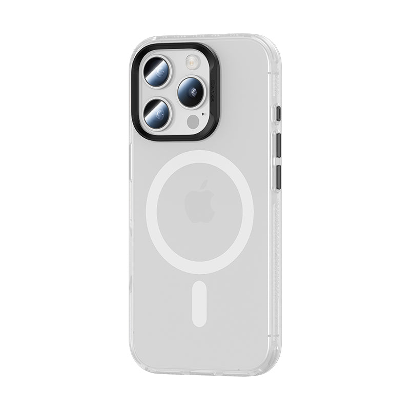 White BENKS Lucid Armor Phone Case for iPhone 16 Pro Max impact resistant transparent slim fit magsafe