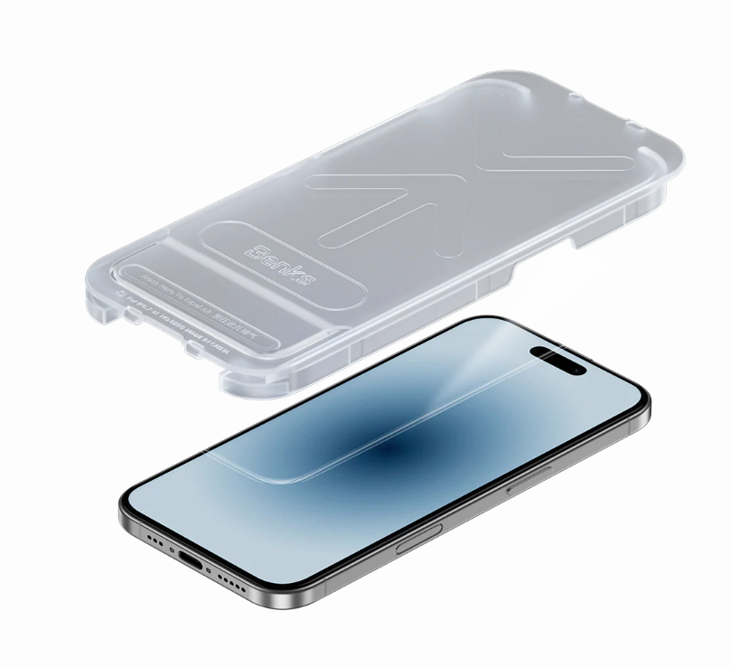 BENKS Ultra Shield Phone screen protector Iphone 16 Pro Max with template included