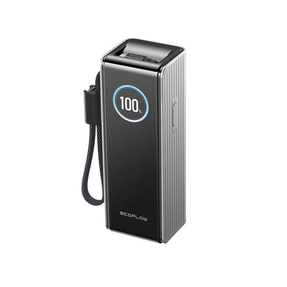 EcoFlow power bank on a white background retractable