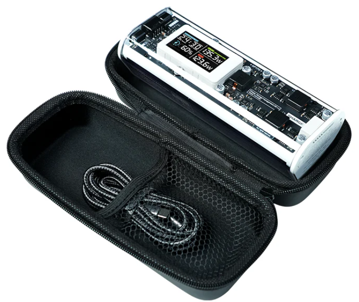 SHARGE Travel case - Shargeek 170 side view powerbank and cable in case