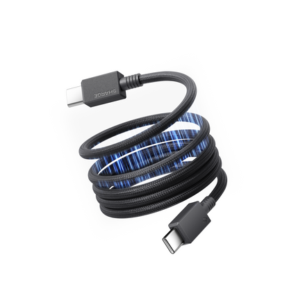 SHARGE MagLoop - 240W Fast charging cable - Braided magnetic cable - USB C-C