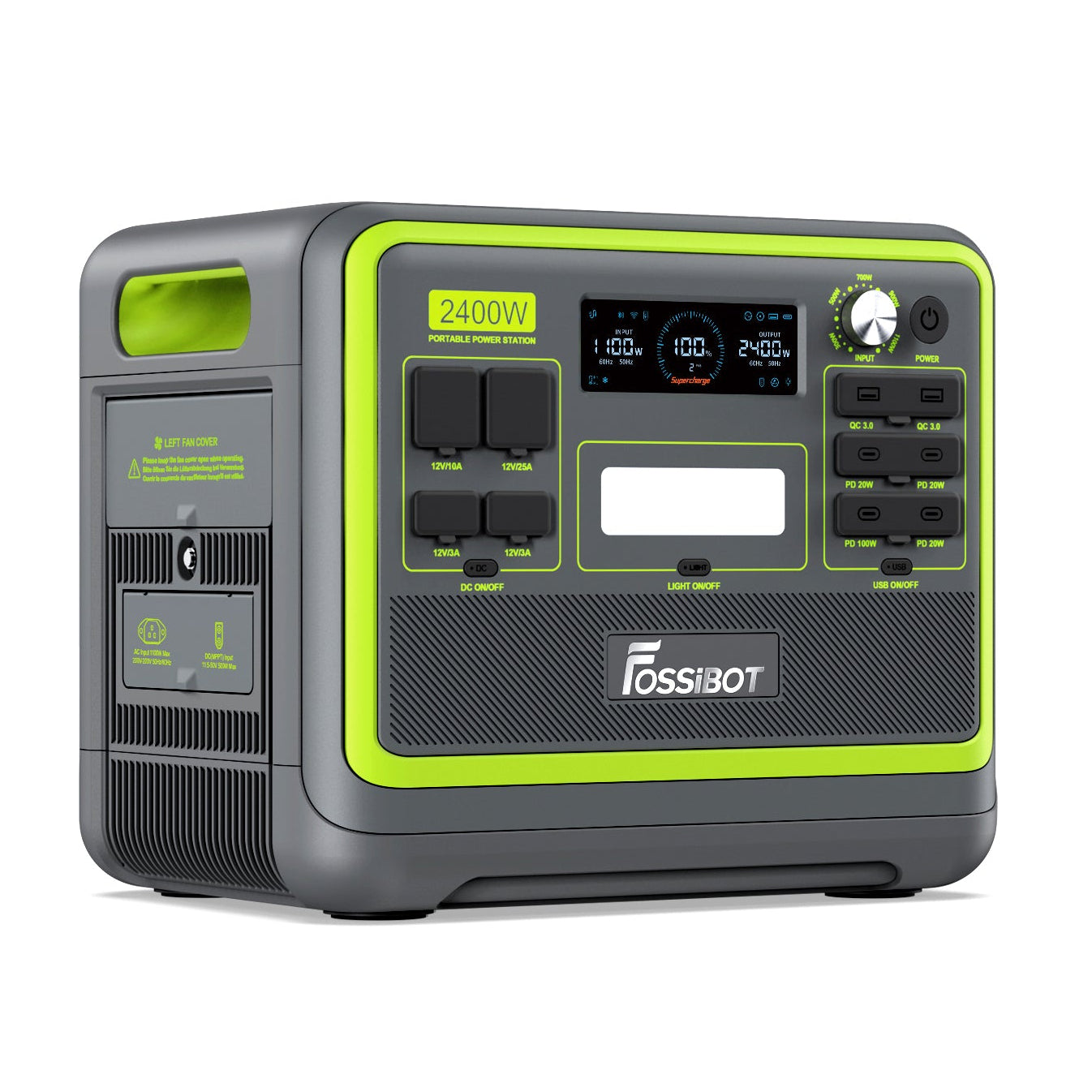 FOSSiBOT F2400 Portable Power Station 2048Wh green