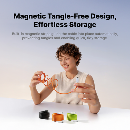 SHARGE MagLoop - 240W Fast charging cable - Braided magnetic cable - USB C-C