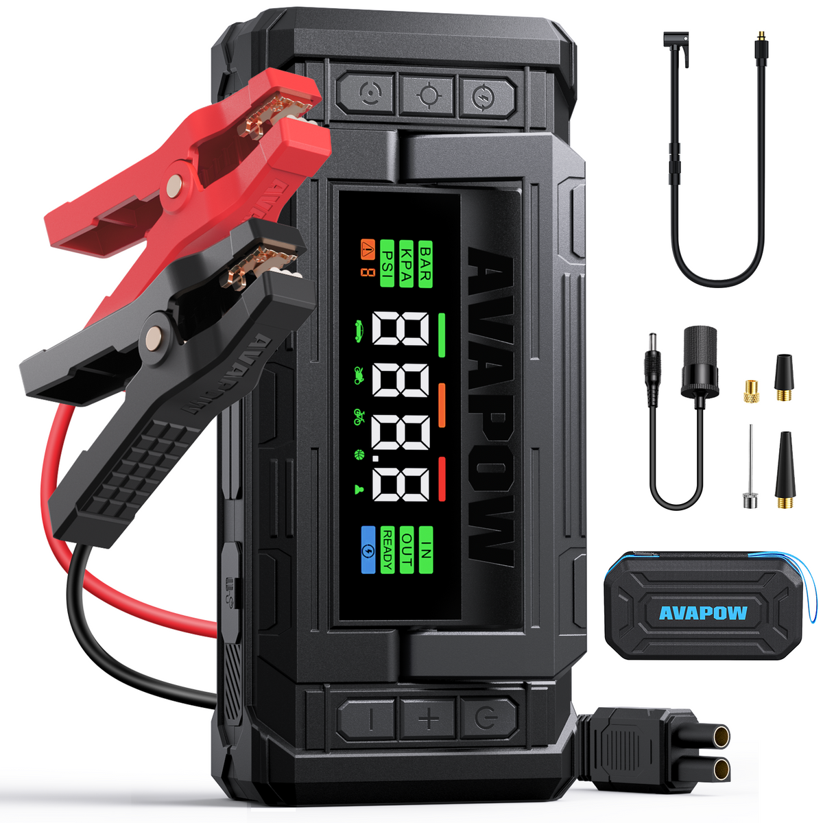 AVAPOW Jump Starter 10000A with Air Compressor - 150PSI