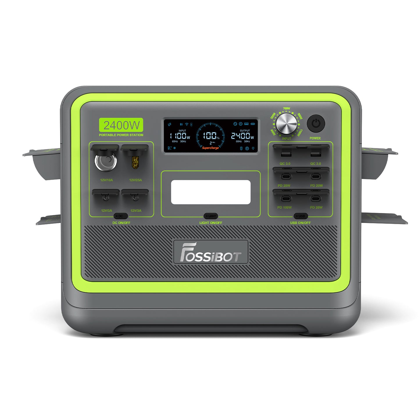FOSSiBOT F2400 Portable Power Station 2048Wh open ports