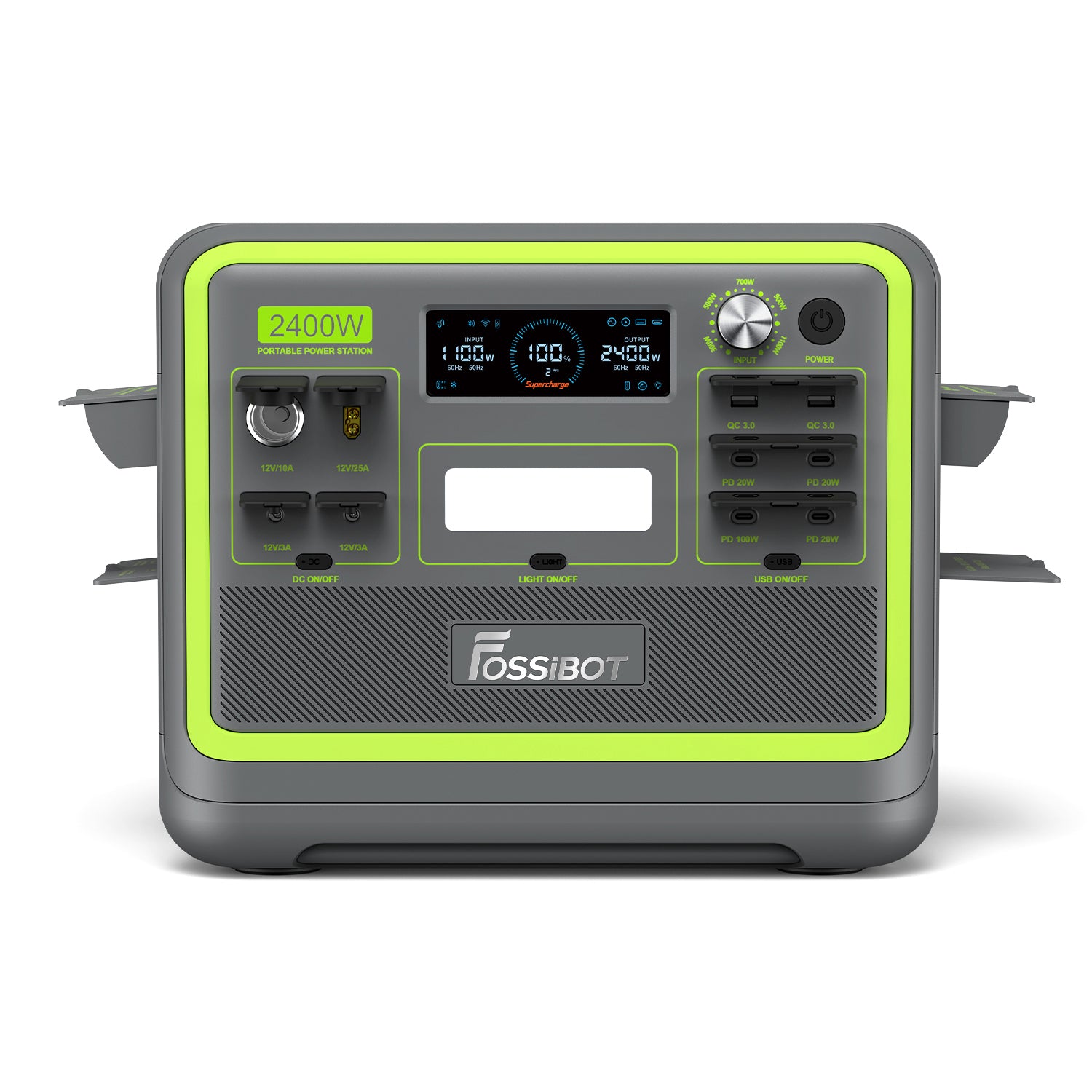 FOSSiBOT F2400 Portable Power Station 2048Wh open ports