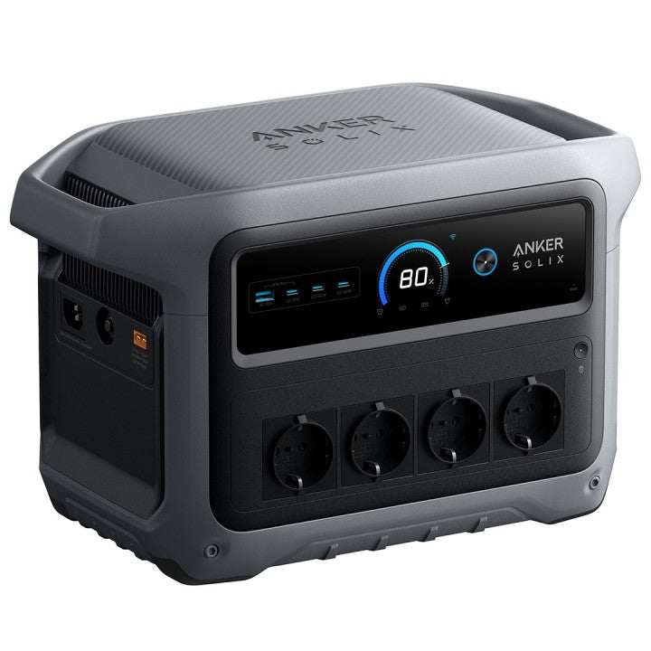 Anker C1000 Gen 2 compact 1kwh Power station home battery side view silver