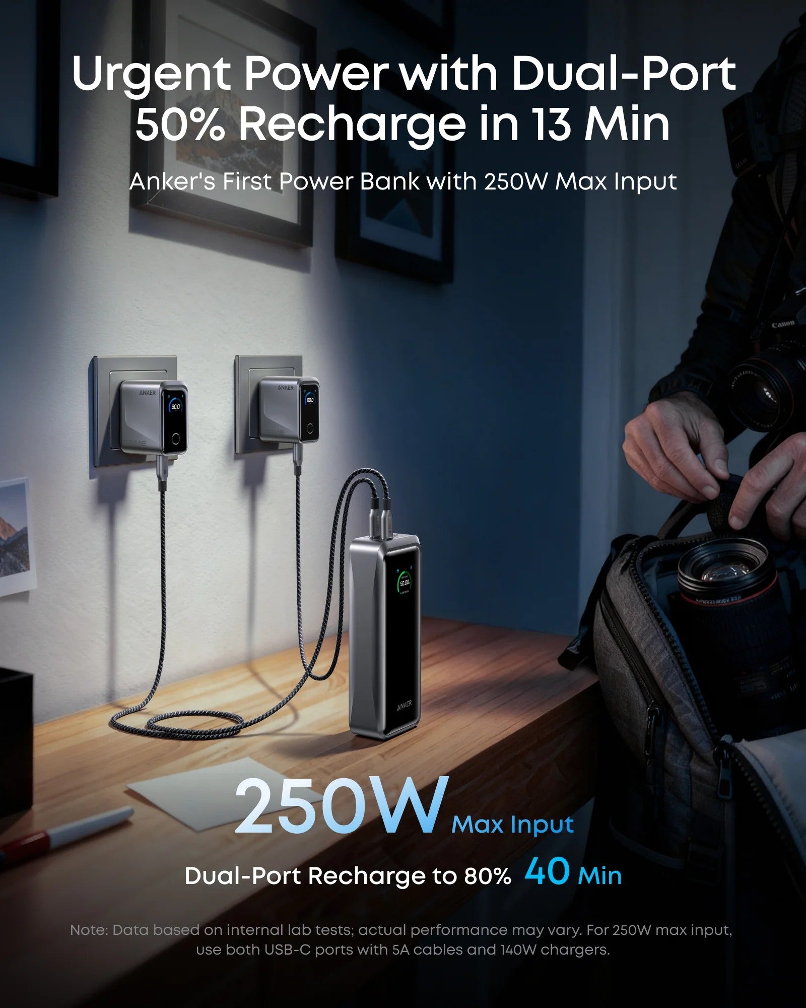 Anker Prime Power Bank 26k 300W silver duo