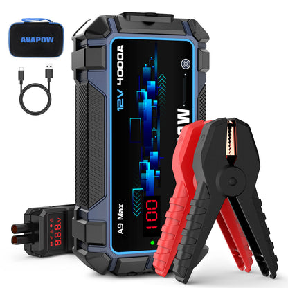 Jump Start Ability Up to 10L gasoline 6.5L diesel engine, suitable for all 12V car, truck, motorcycle, boat, RV or tractor ATVs, UTVs, lawnmowers, snowmobiles, etc.
9 Safe Protections Systems
Dustproof, Shockproof, Waterproof (IP65)
Power Bank and LED Light (600 lumen, 3 modes LightingFlashSOS)
Support PD60W Quick ChargingMobile, tablet, camera, kindle, etc