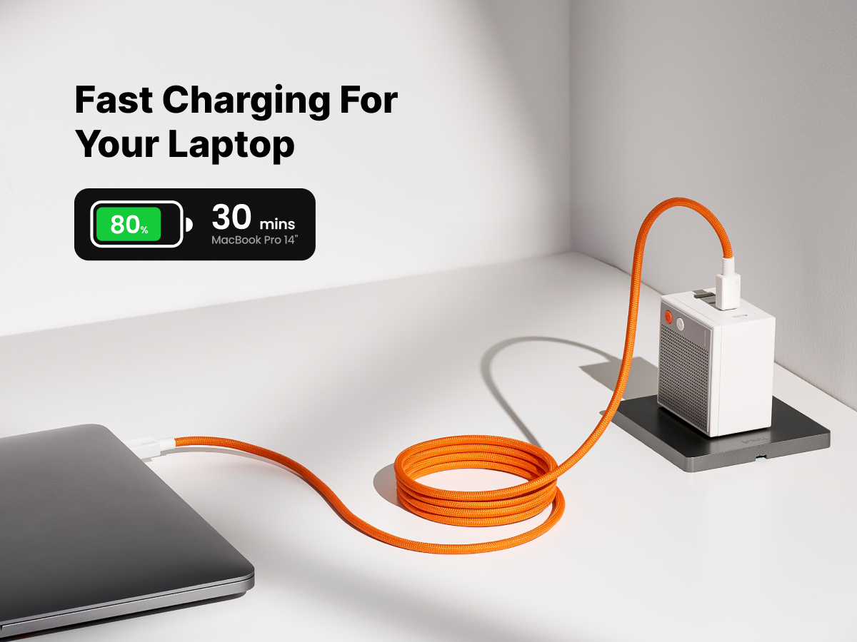 SHARGE MagLoop - 240W Fast charging cable - Braided magnetic cable - USB C-C