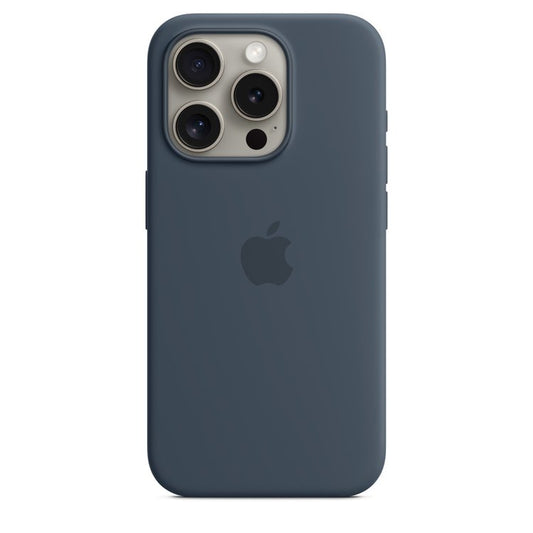 Blue Apple iPhone 15 Pro Silicone Case MagSafe Storm protection max drop 