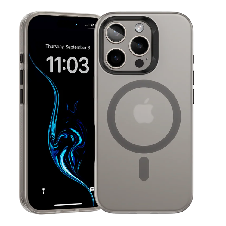 Titanium BENKS Lucid Armor Phone Case for iPhone 16 Pro Max grey impact resistant