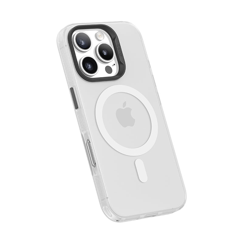 White BENKS Lucid Armor Phone Case for iPhone 16 Pro Max impact resistant transparent slim fit magsafe