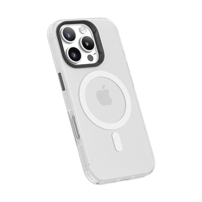 White BENKS Lucid Armor Phone Case for iPhone 16 Pro Max impact resistant transparent slim fit magsafe