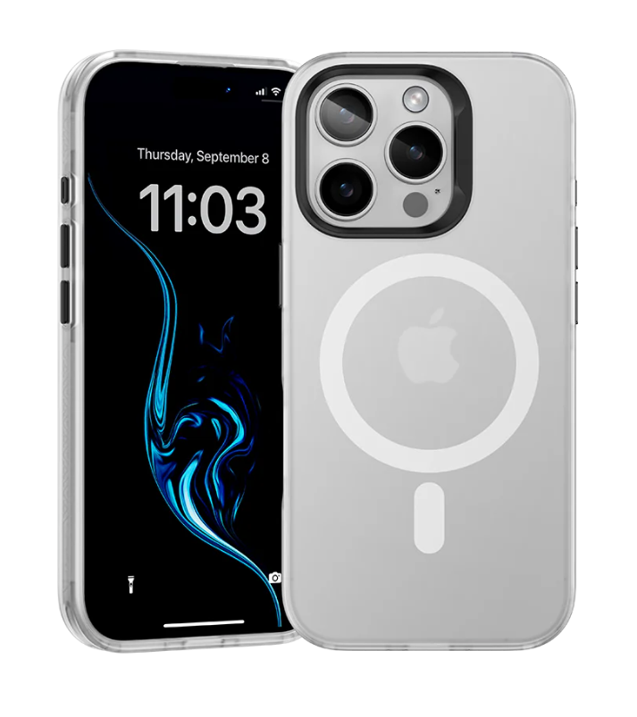White BENKS Lucid Armor Phone Case for iPhone 16 Pro Max impact resistant transparent