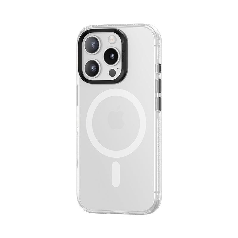 White BENKS Lucid Armor Phone Case for iPhone 16 Pro Max impact resistant transparent slim fit magsafe