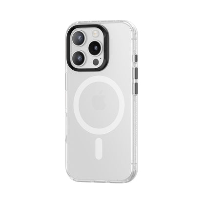White BENKS Lucid Armor Phone Case for iPhone 16 Pro Max impact resistant transparent slim fit magsafe