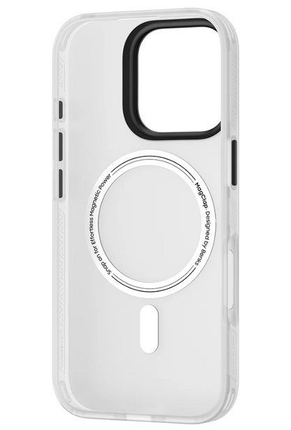 White BENKS Lucid Armor Phone Case for iPhone 16 Pro Max impact resistant transparent slim fit