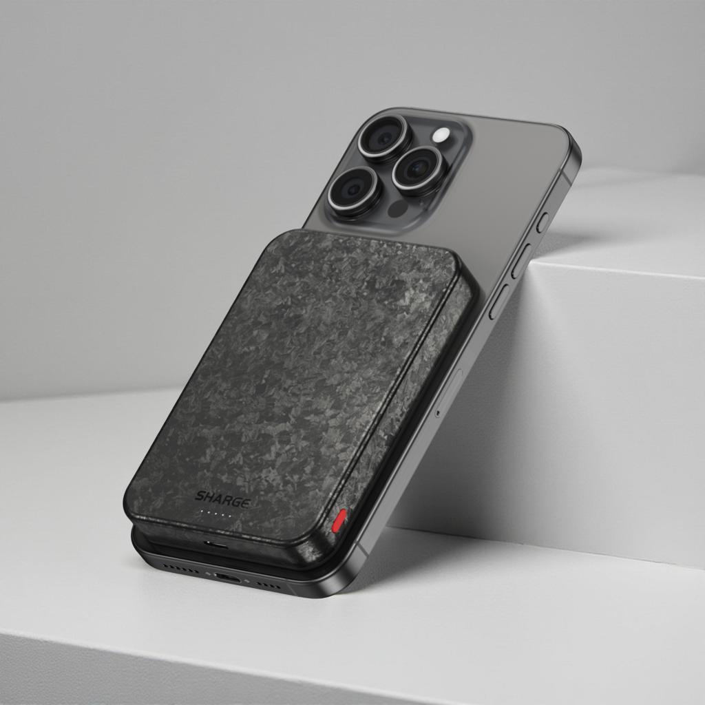 Black Carbon SHARGE CarbonMag Powerbank Qi2 10000 mAh slim C3 C2