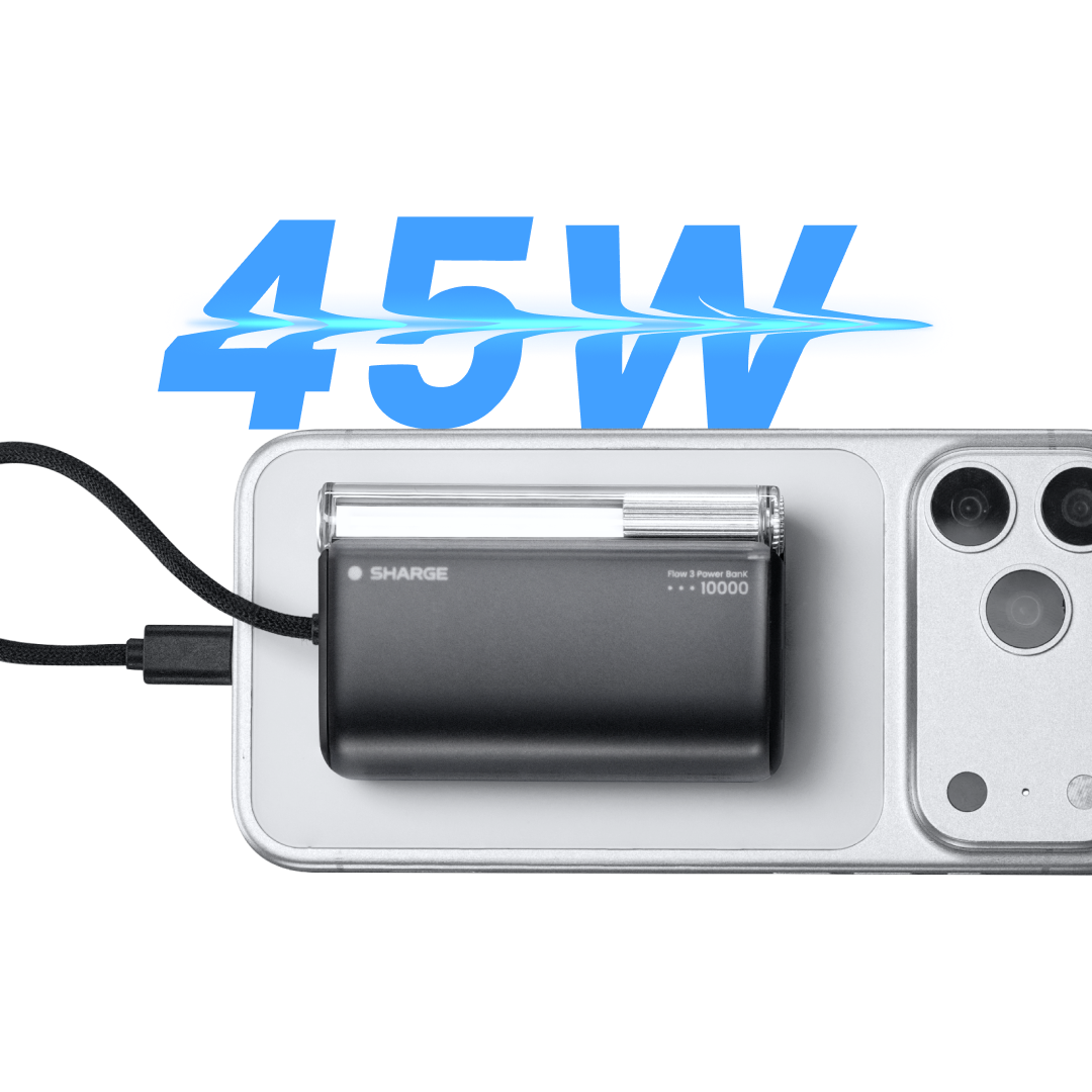 SHARGE Flow 3 Power Bank 45W 10K Built-in Cable