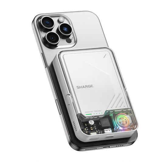 SHARGE ICEMAG 2 Powerbank Qi2 10000mAh  with Active Cooling 30W RGB lighting kick stand