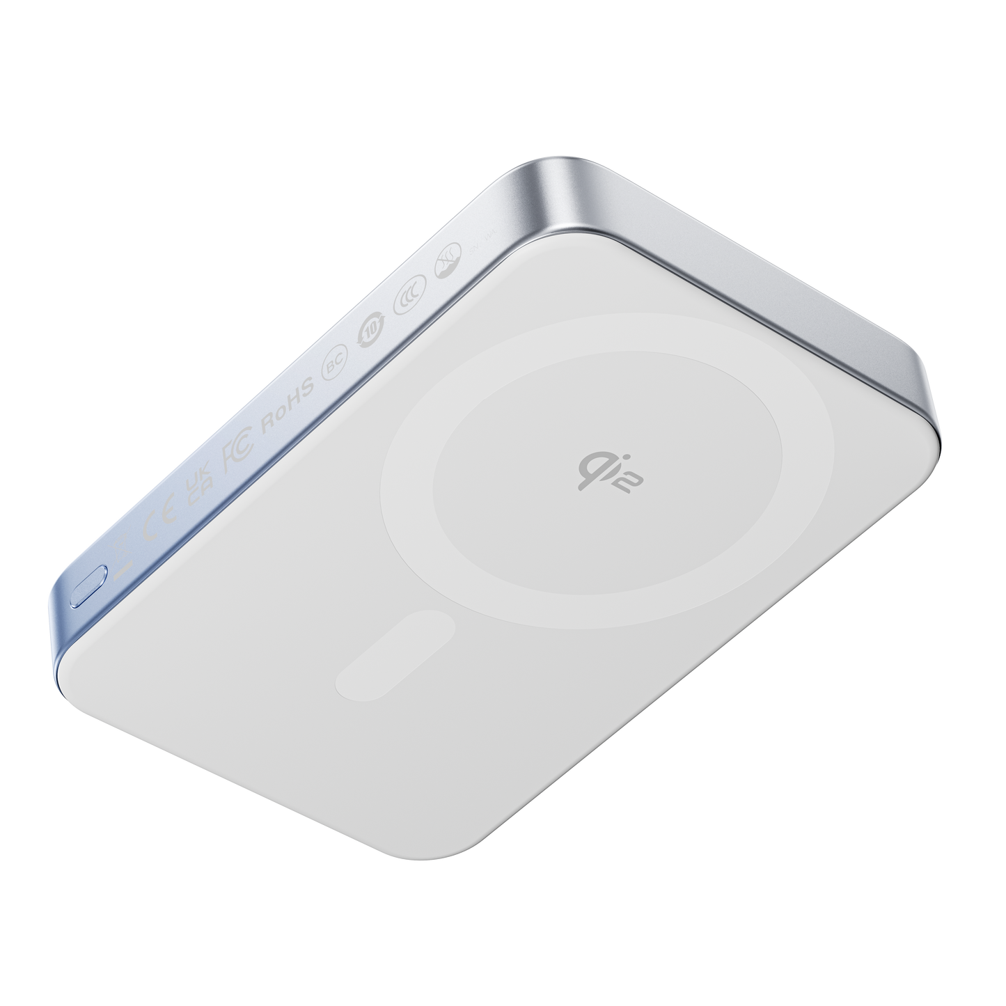 Qi2 Blue White Power bank slim