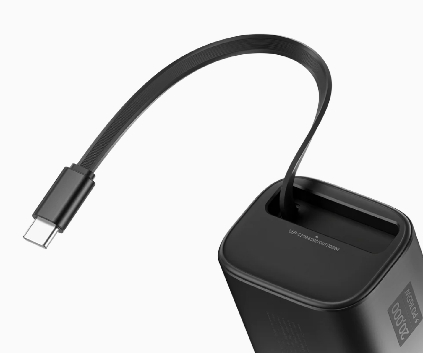 Retractable cable 70m black