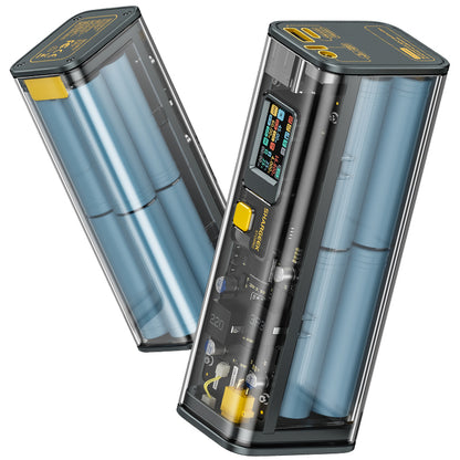 SHARGE Shargeek 100 Powerbank - 25600mAh, transparent design, 100W fast charging technology.
