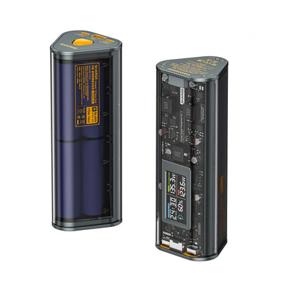 SHARGE Shargeek 170 power bank with transparent design, 24000mAh capacity, 170W output, and fast charging features.