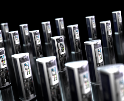 Group of SHARGE Shargeek 170 power banks with transparent design showcasing their sleek look and advanced charging features.