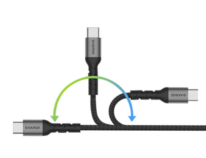  Sharge C to C Braided Cable 240W black usb c bend multiple times