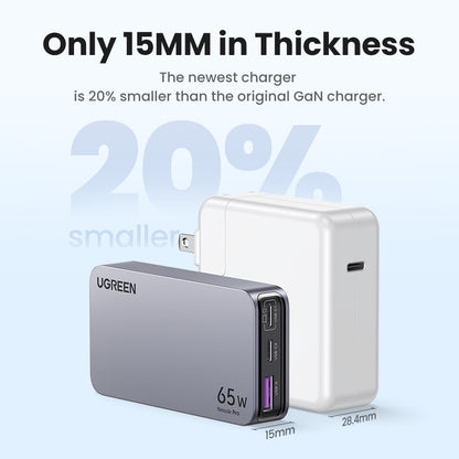 UGREEN Nexode Pro 65W 3-Port GaN Ultra-Slim Fast Charger small tiny compact