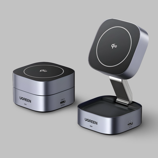 UGREEN Stand MagFlow Qi2 15W 2 in 1 fast charger