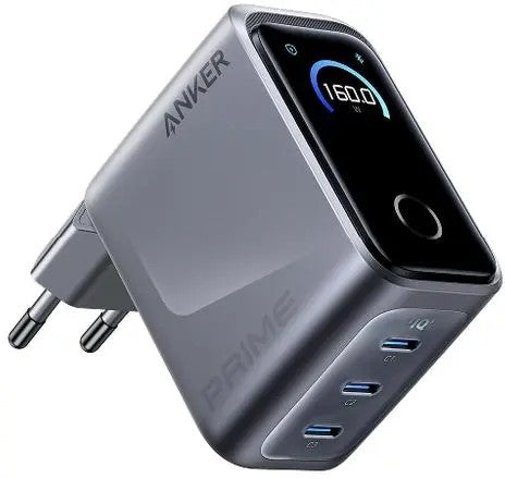 Anker Prime Charger (160W, 3 Ports, Smart Display)