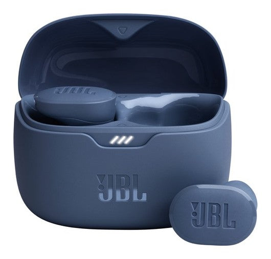 JBL Tune Buds Active Noise Cancelling true wireless earbuds in a charging case, showcasing premium design and features.